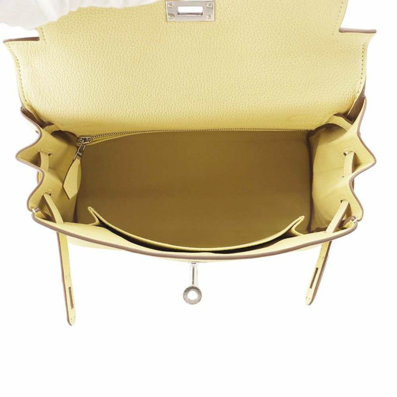 エルメス ハンドバッグ ケリー25 内縫い ジョーヌプッサン/シルバー金具 トゴ W刻印 2wayショルダー