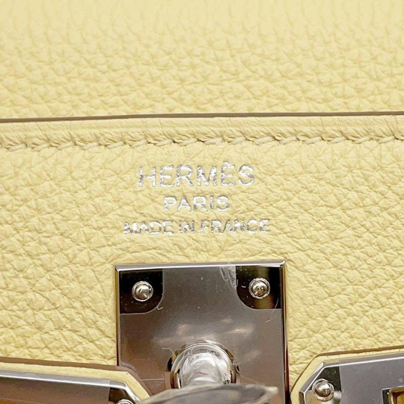 エルメス ハンドバッグ ケリー25 内縫い ジョーヌプッサン/シルバー金具 トゴ W刻印 2wayショルダー