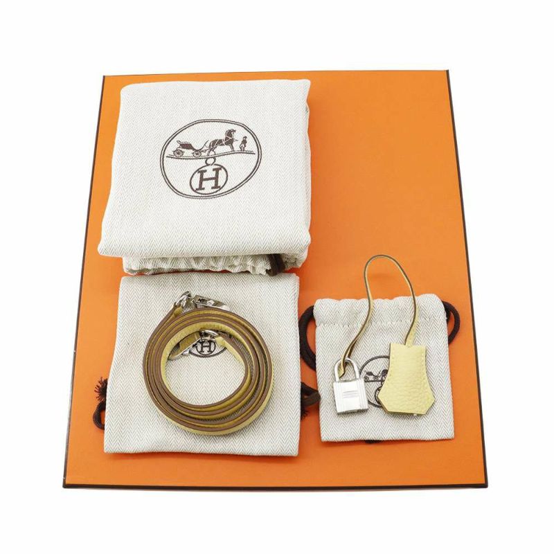 エルメス ハンドバッグ ケリー25 内縫い ジョーヌプッサン/シルバー金具 トゴ W刻印 2wayショルダー