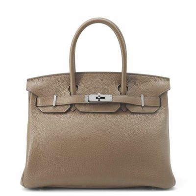 エルメス バーキン30 ヴェルソ トープ/トゥルティエールグレー/シルバー金具 トリヨンクレマンス D刻印 HERMES Birkin ハンドバッグ 安心保証