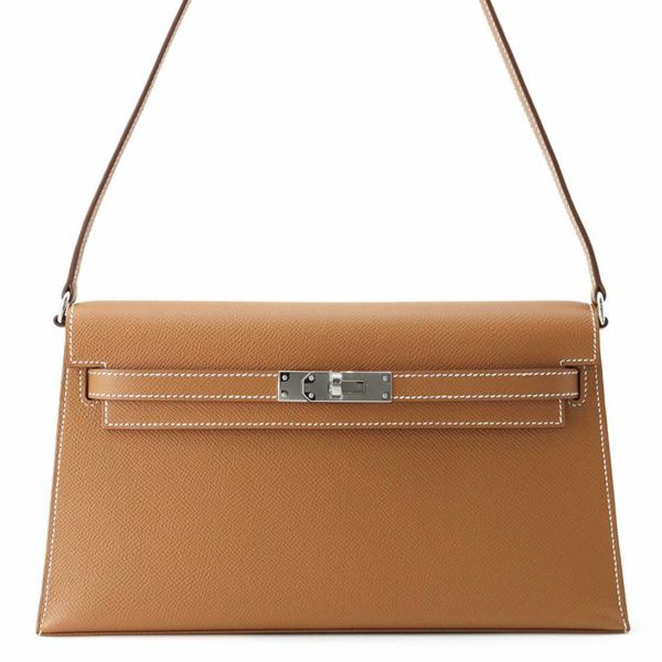 エルメス クラッチバッグ ケリーエラン ゴールド/シルバー金具 エプソン K刻印 2wayショルダー