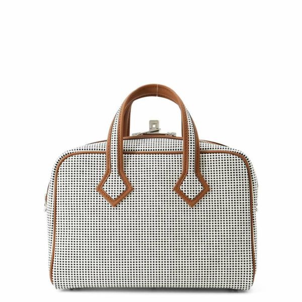 エルメス ヴィクトリア 3 フールトゥ ミニ ゴールド/エクリュ/ブラック/シルバー金具 トワルキャドリーユ/スイフト W刻印 2way