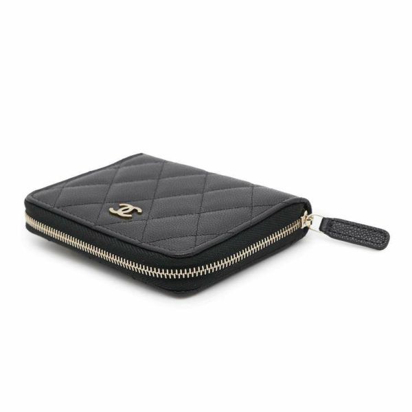 シャネル 二つ折り財布 マトラッセ スモールウォレット ココマーク キャビアスキン AP4652 CHANEL 財布 黒
