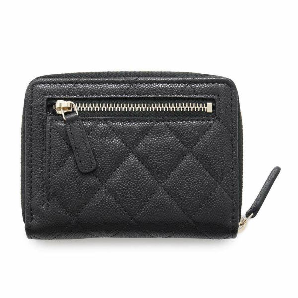 シャネル 二つ折り財布 マトラッセ スモールウォレット ココマーク キャビアスキン AP4652 CHANEL 財布 黒