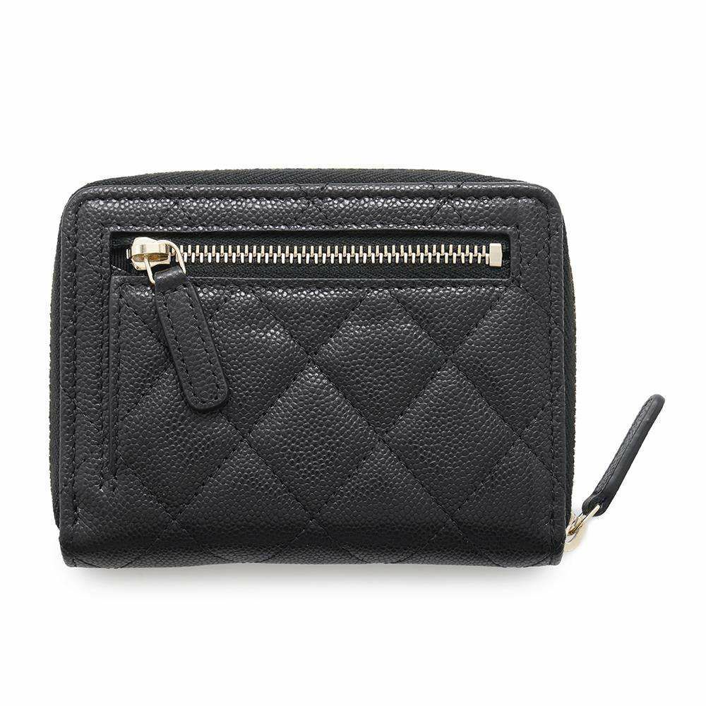 シャネル 二つ折り財布 マトラッセ スモールウォレット ココマーク キャビアスキン AP4652 CHANEL 財布 黒