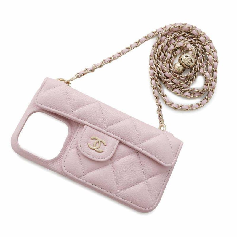 シャネル iPhoneケース マトラッセ ココマーク カードケース付き キャビアスキン AP2689 iphone13pro対応