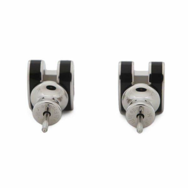 エルメス ピアス ミニ・ポップアッシュ ブラック/シルバー金具 Hモチーフ HERMES Pop H ポップH 黒