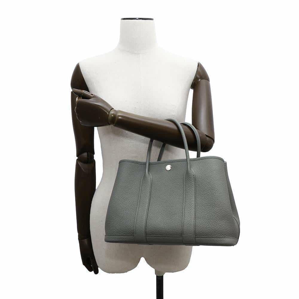 エルメス トートバッグ ガーデンパーティTPM ヴェールアマンド/シルバー金具 ネゴンダ Y刻印