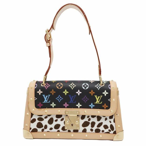 ルイヴィトン ハンドバッグ モノグラム・マルチカラー ハラコ サック・ダルメシアン M92825 ヴィトン ブラック 黒