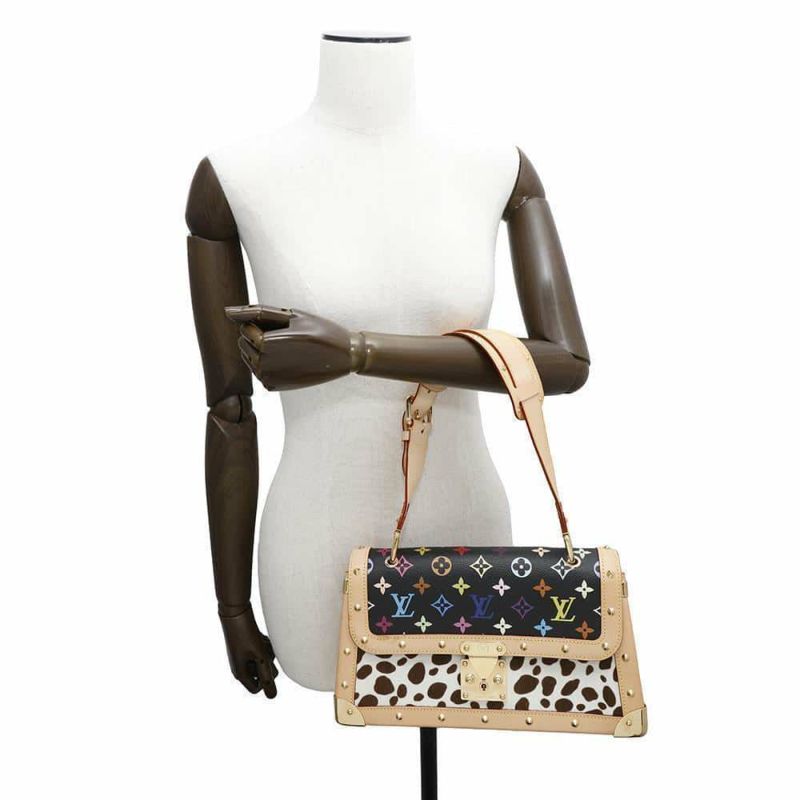 ルイヴィトン ハンドバッグ モノグラム・マルチカラー ハラコ サック・ダルメシアン M92825 ヴィトン ブラック 黒