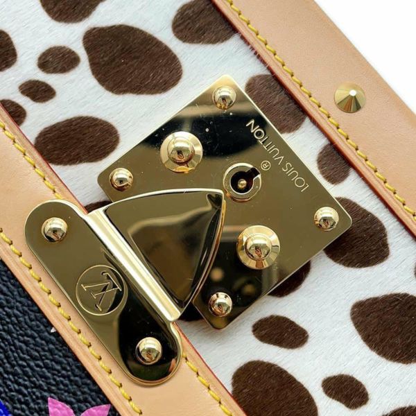 ルイヴィトン ハンドバッグ モノグラム・マルチカラー ハラコ サック・ダルメシアン M92825 ヴィトン ブラック 黒