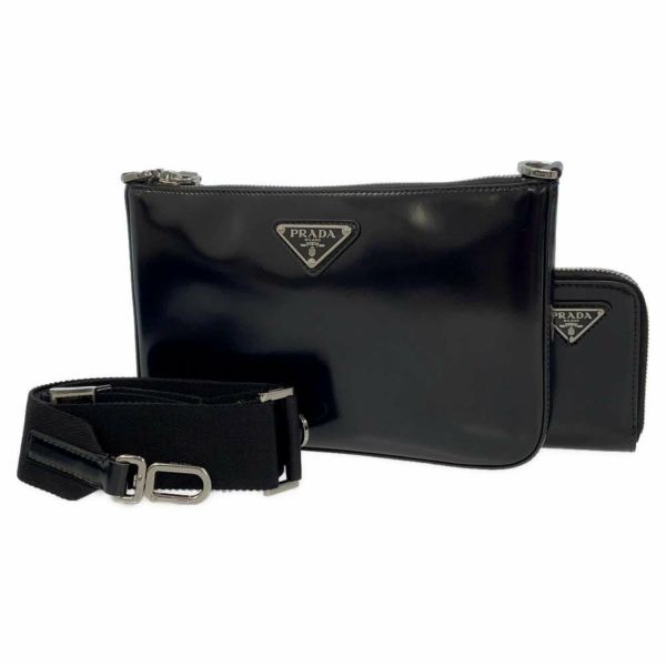 プラダ ショルダーバッグ  レザー 2VH129 PRADA バッグ メンズ 黒