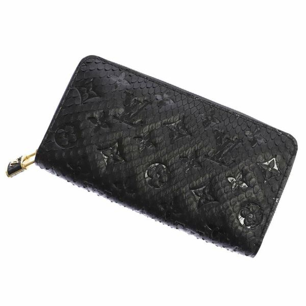 ルイヴィトン 長財布 パイソン ジッピーウォレット N80686 LOUIS VUITTON 黒