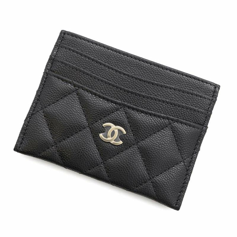 シャネル カードケース クラシック マトラッセ ココマーク キャビアスキン AP4472 CHANEL パスケース 名刺入れ 黒