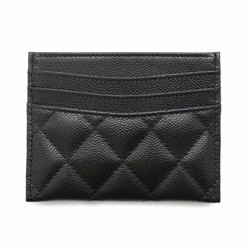 シャネル カードケース クラシック マトラッセ ココマーク キャビアスキン AP4472 CHANEL パスケース 名刺入れ 黒