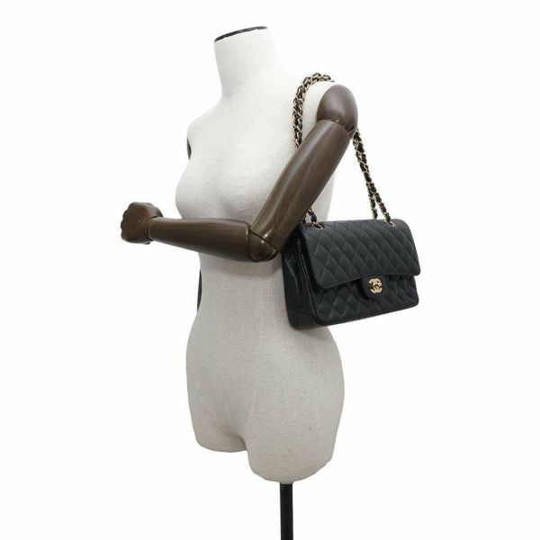シャネル チェーンショルダーバッグ マトラッセ25 ココマーク キャビアスキン ダブルチェーン A01112 CHANEL 黒