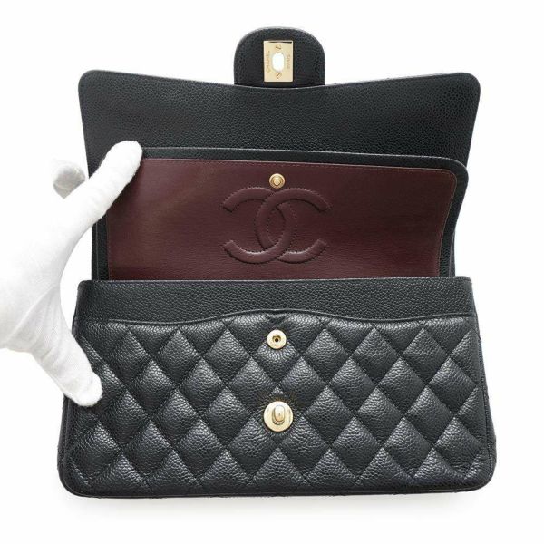 シャネル チェーンショルダーバッグ マトラッセ25 ココマーク キャビアスキン ダブルチェーン A01112 CHANEL 黒