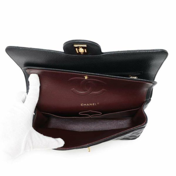 シャネル チェーンショルダーバッグ マトラッセ25 ココマーク キャビアスキン ダブルチェーン A01112 CHANEL 黒