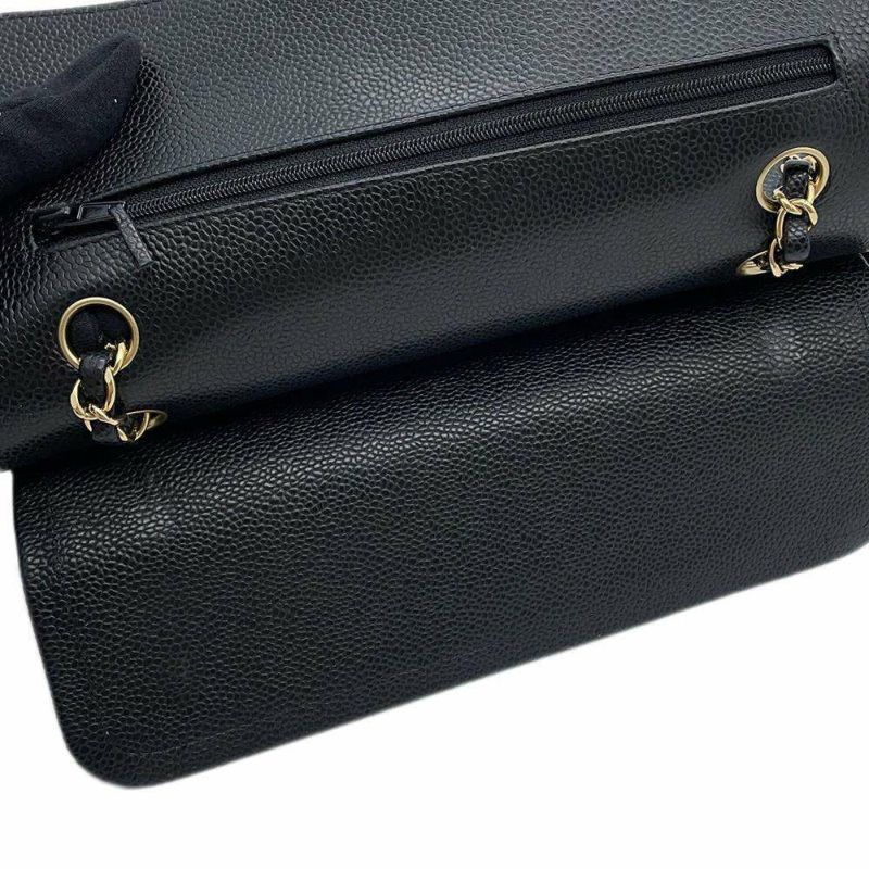 シャネル チェーンショルダーバッグ マトラッセ25 ココマーク キャビアスキン ダブルチェーン A01112 CHANEL 黒