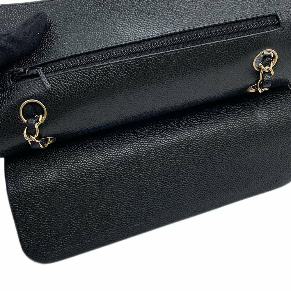 シャネル チェーンショルダーバッグ マトラッセ25 ココマーク キャビアスキン ダブルチェーン A01112 CHANEL 黒