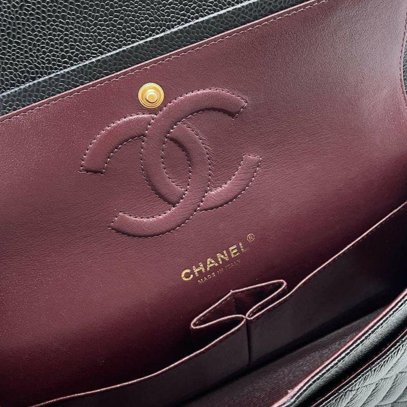 シャネル チェーンショルダーバッグ マトラッセ25 ココマーク キャビアスキン ダブルチェーン A01112 CHANEL 黒