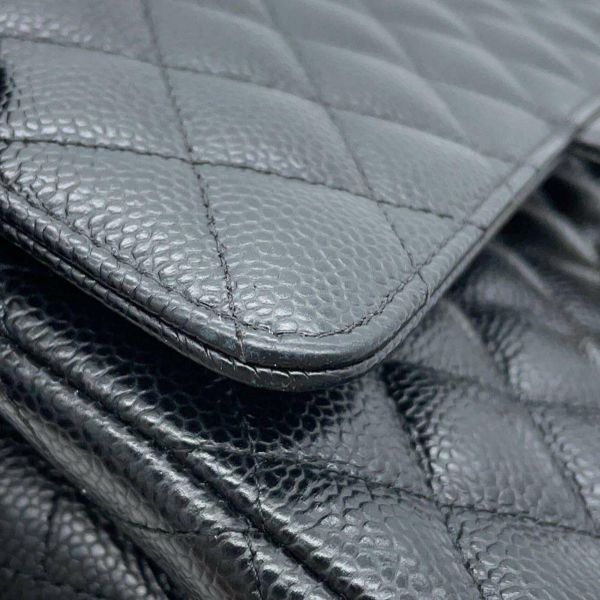シャネル チェーンショルダーバッグ マトラッセ25 ココマーク キャビアスキン ダブルチェーン A01112 CHANEL 黒