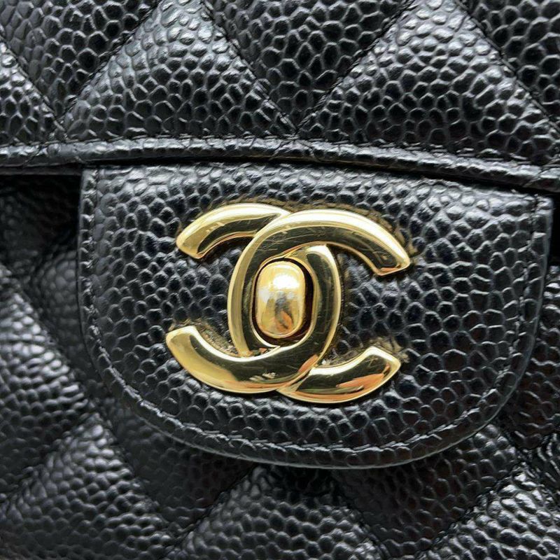 シャネル チェーンショルダーバッグ マトラッセ25 ココマーク キャビアスキン ダブルチェーン A01112 CHANEL 黒