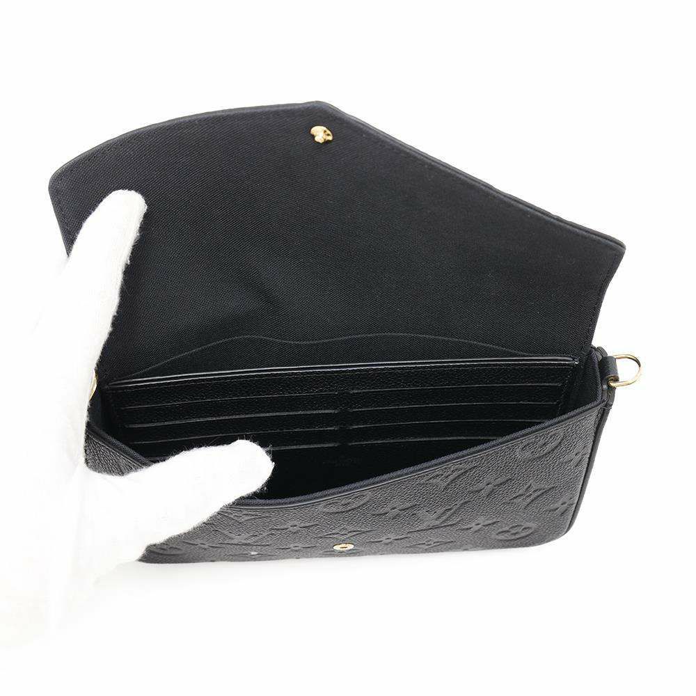 ルイヴィトン チェーンウォレット モノグラム・アンプラント ポシェット・フェリシー M64064 ブラック 黒