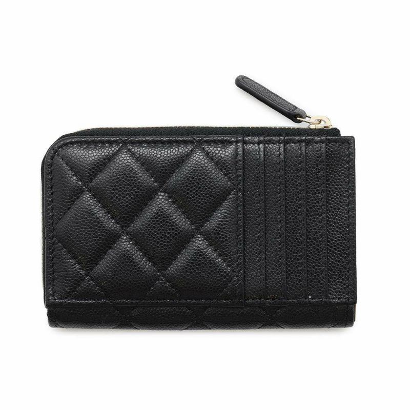 シャネル コインケース マトラッセ ココマーク キャビアスキン AP3179 CHANEL フラグメント カードケース 黒
