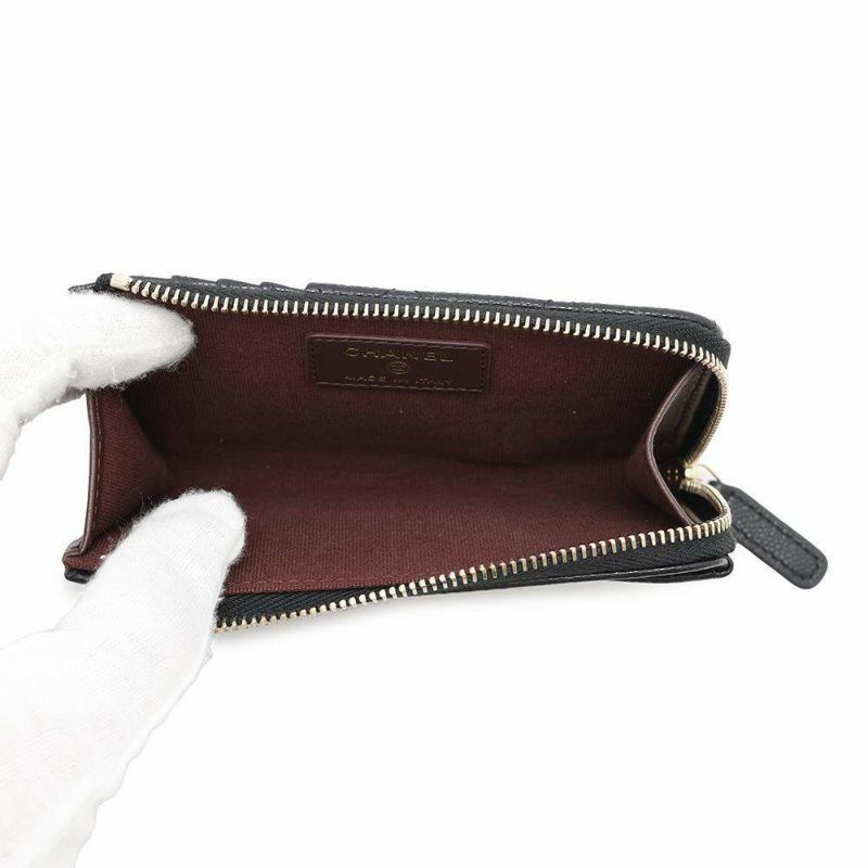 シャネル コインケース マトラッセ ココマーク キャビアスキン AP3179 CHANEL フラグメント カードケース 黒