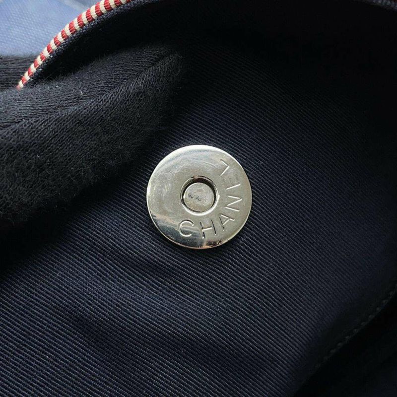 シャネル チェーントートバッグ ココマーク ボーダー  デニム A48450 CHANEL チェーンショルダーバッグ