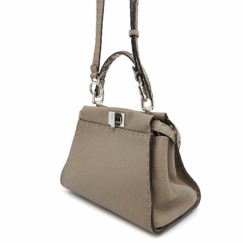 フェンディ ハンドバッグ ミニ ピーカブー セレリア レザー パイソン 8BN244 FENDI バッグ 2WAYショルダーバッグ