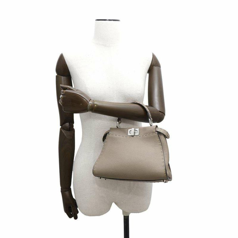 フェンディ ハンドバッグ ミニ ピーカブー セレリア レザー パイソン 8BN244 FENDI バッグ 2WAYショルダーバッグ