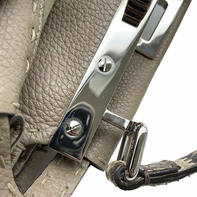 フェンディ ハンドバッグ ミニ ピーカブー セレリア レザー パイソン 8BN244 FENDI バッグ 2WAYショルダーバッグ