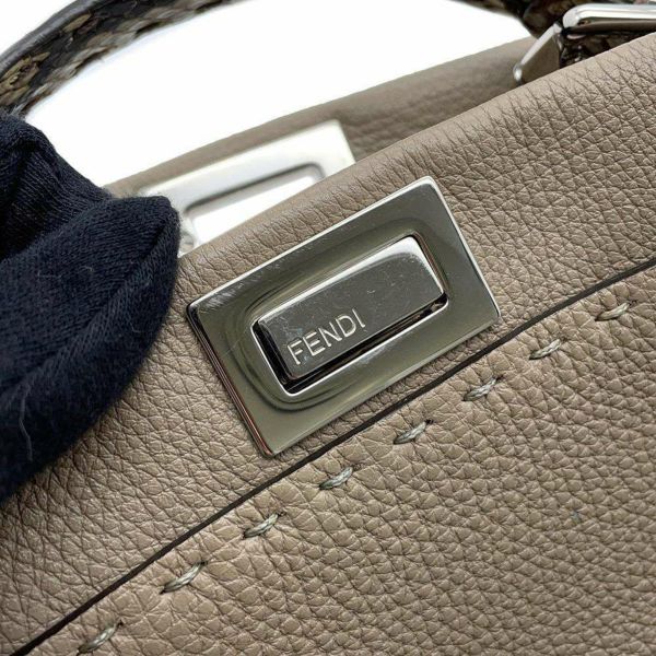 フェンディ ハンドバッグ ミニ ピーカブー セレリア レザー パイソン 8BN244 FENDI バッグ 2WAYショルダーバッグ