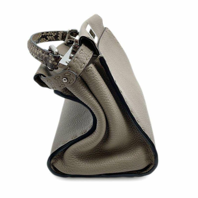 フェンディ ハンドバッグ ミニ ピーカブー セレリア レザー パイソン 8BN244 FENDI バッグ 2WAYショルダーバッグ