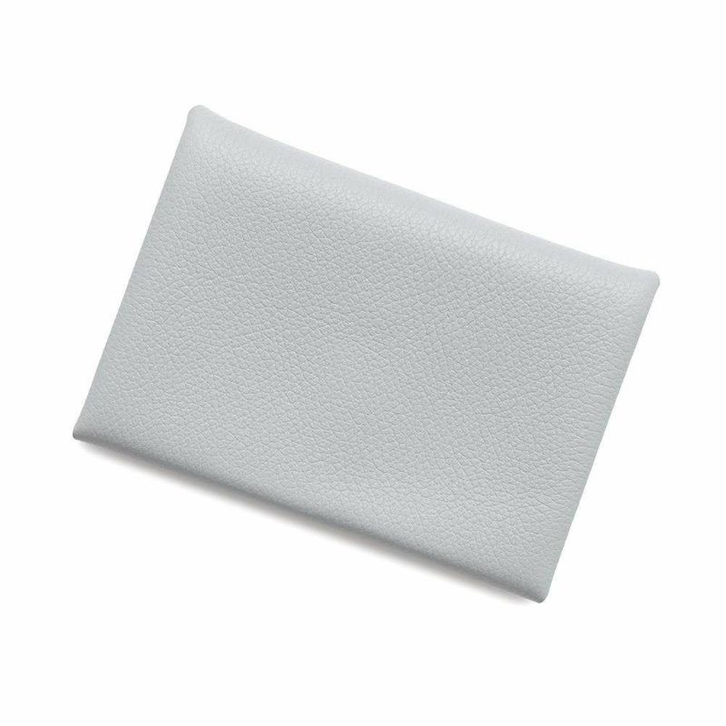 エルメス コインケース カルヴィ デュオ ブルーグラシエ/シルバー金具 エバーカラー W刻印 財布