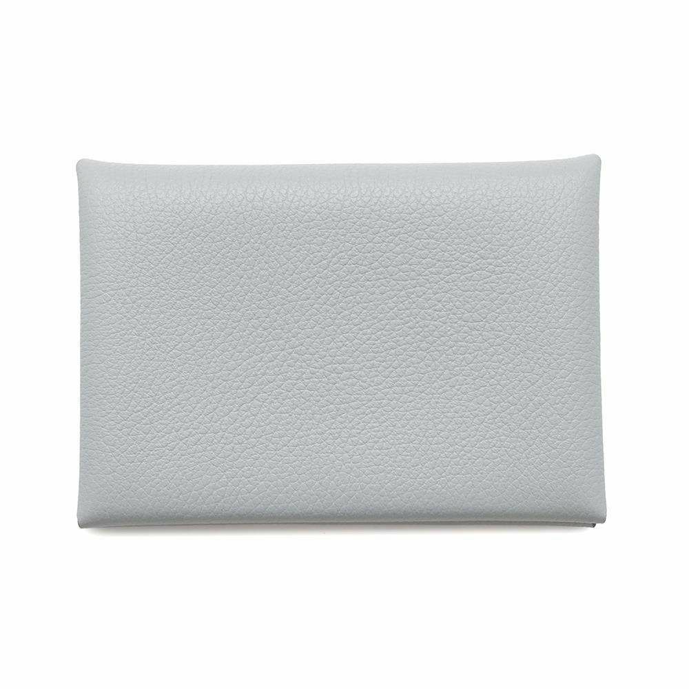 エルメス コインケース カルヴィ デュオ ブルーグラシエ/シルバー金具 エバーカラー W刻印 財布