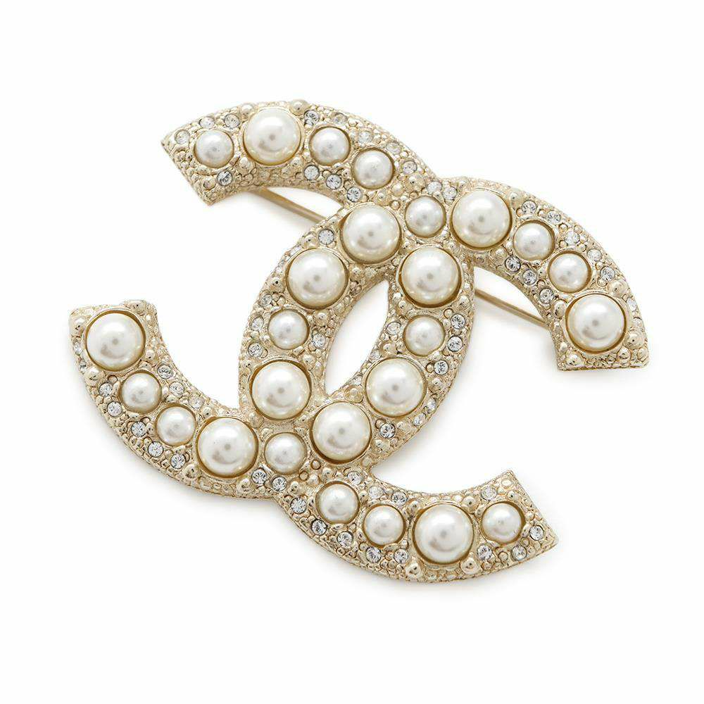 シャネル ブローチ ココマーク メタル フェイクパール ラインストーン F23 V CHANEL アクセサリー
