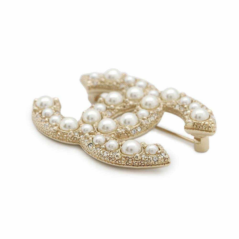 シャネル ブローチ ココマーク メタル フェイクパール ラインストーン F23 V CHANEL アクセサリー