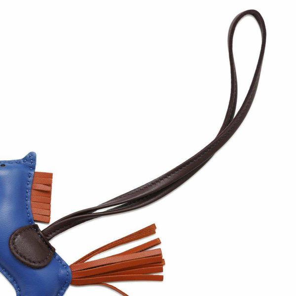 エルメス バッグチャーム ロデオPM ブルーフランス/カーネリアン/ルージュセリエ ラムスキン U刻印