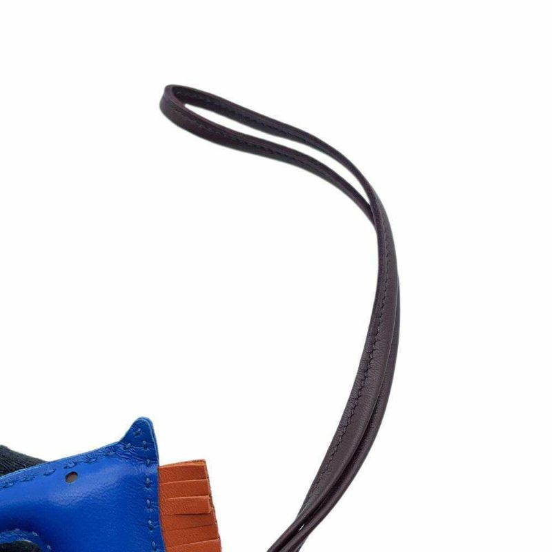 エルメス バッグチャーム ロデオPM ブルーフランス/カーネリアン/ルージュセリエ ラムスキン U刻印