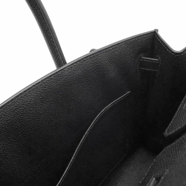 エルメス バーキン25 セリエ ブラック/シルバー金具 エプソン U刻印 HERMES Birkin ハンドバッグ 黒