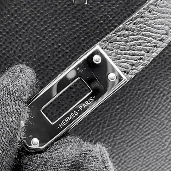 エルメス バーキン25 セリエ ブラック/シルバー金具 エプソン U刻印 HERMES Birkin ハンドバッグ 黒