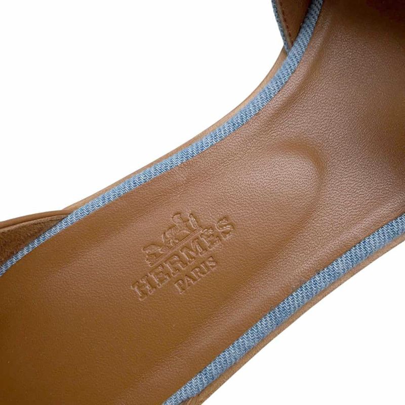 エルメス サンダル サントリーニ デニム レディースサイズ38 HERMES 靴
