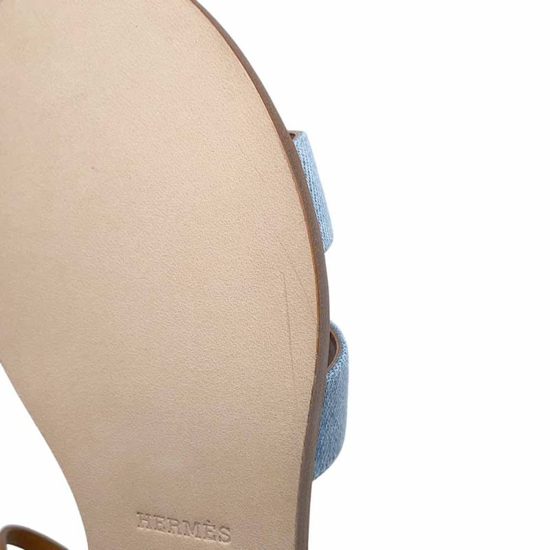 エルメス サンダル サントリーニ デニム レディースサイズ38 HERMES 靴