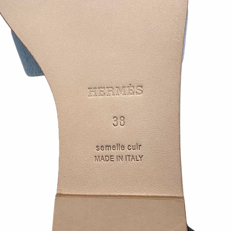 エルメス サンダル サントリーニ デニム レディースサイズ38 HERMES 靴