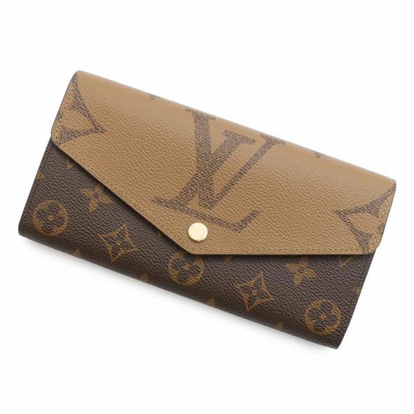 ルイヴィトン 長財布 モノグラム・ジャイアント ポルトフォイユ・サラ M80726 ブラック 黒 イニシャル入り