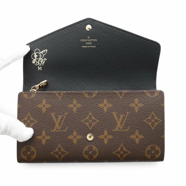 ルイヴィトン 長財布 モノグラム・ジャイアント ポルトフォイユ・サラ M80726 ブラック 黒 イニシャル入り