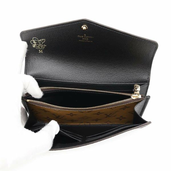 ルイヴィトン 長財布 モノグラム・ジャイアント ポルトフォイユ・サラ M80726 ブラック 黒 イニシャル入り